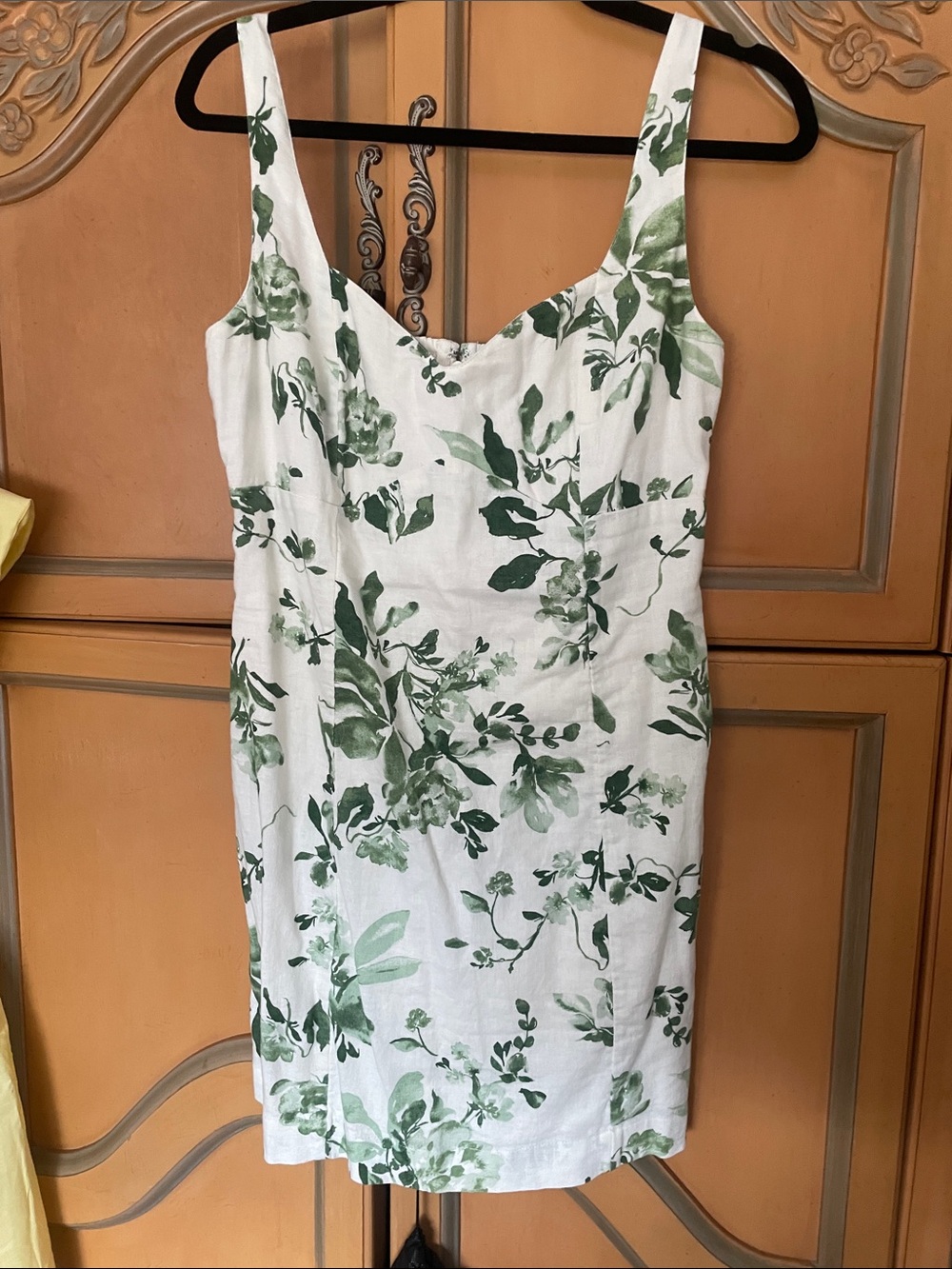 Abercrombie & Fitch White Dress with Green Botanical Print